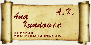 Ana Kundović vizit kartica